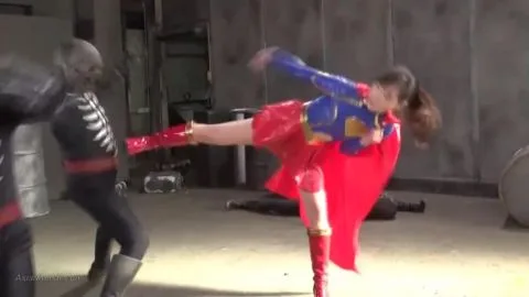 Asian Girl Fights Muscular Men