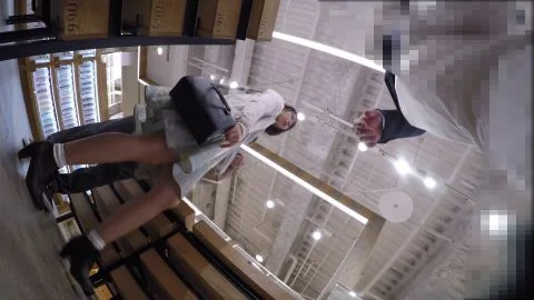 Asian girl in clothing store