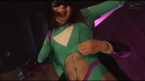 Asian Dancer in Green Bodysuit and Fishnet Tights