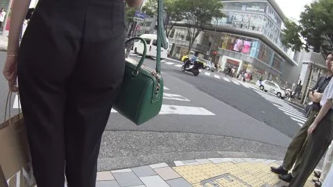 Asian Woman Shopping in Black Outfit