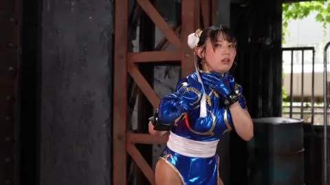 Asian Cosplay Fight Scene with Group Sex