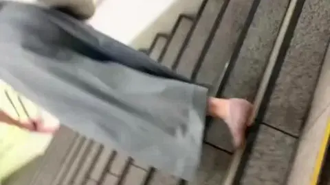 Asian Girls on Stairs and Escalator