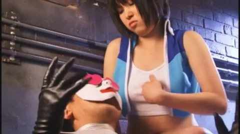 Asian Girl in Cat Ears Headband with Man in Camouflage