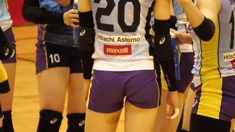 Asian Volleyball Players in Uniform