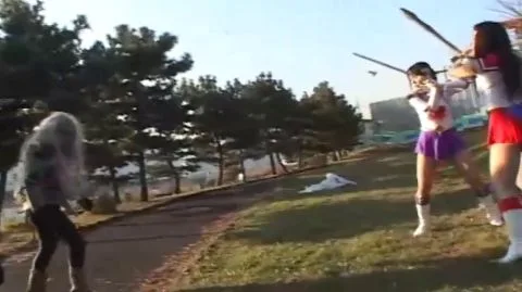 Asian Cosplay Girls Wrestling and Posing