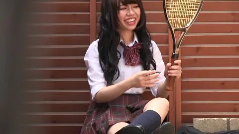 Schoolgirl with Tennis Racket