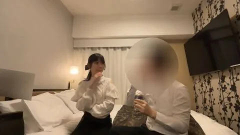 Asian Couple in Hotel Room Intimacy