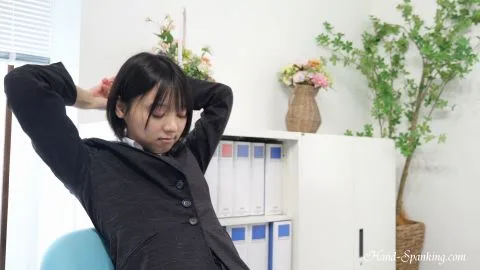 Asian Slender Beauty in Office and Bedroom