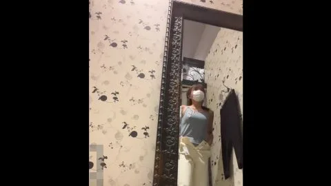 Asian Girl Changes Clothes Topless in Changing Room