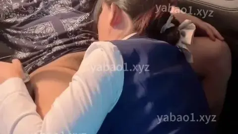 Asian Couple Intimate Moments in Car