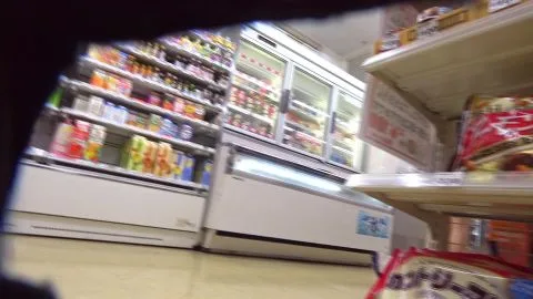Asian Girl in Pink Outfit at Convenience Store