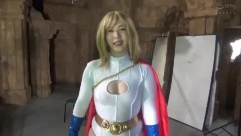 Asian Blonde in Superhero Costume