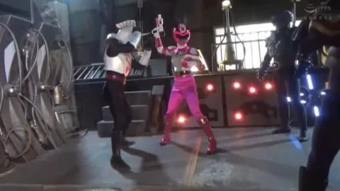 Asian Girl in Cheerleader Outfit in Futuristic Setting