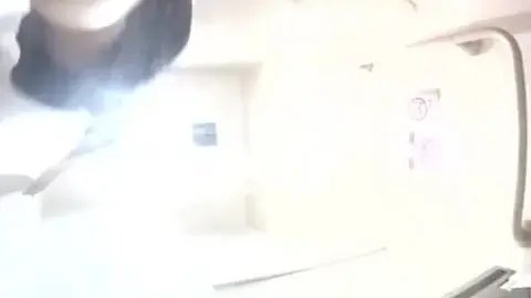 Asian Girl in Black Dress Bathroom Encounter