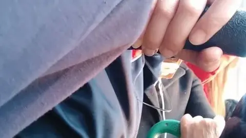 Asian Couple Groping on Public Transportation POV