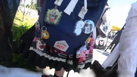 Asian Teen in Stockings and Heels Outdoor