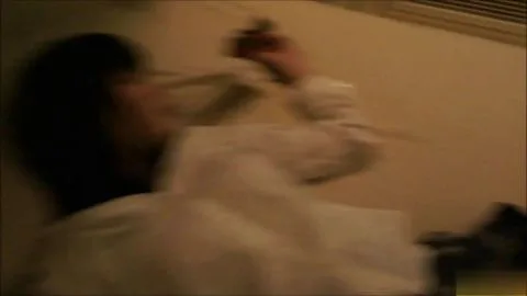 Asian Girl Undressing and Sleeping in Bedroom