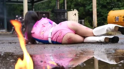 Asian Performer in Pink Costume Restraint Scene