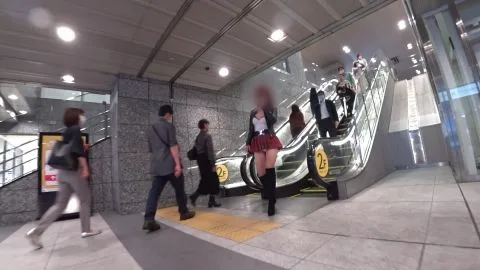 Asian Tattooed Girl in Mall and Outdoor Settings