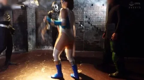 Asian Brunette in Blue Costume