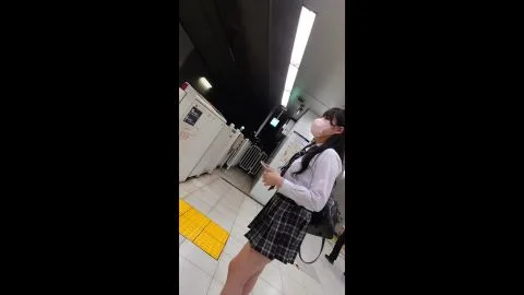 Asian Teen Exposes Underwear on Subway