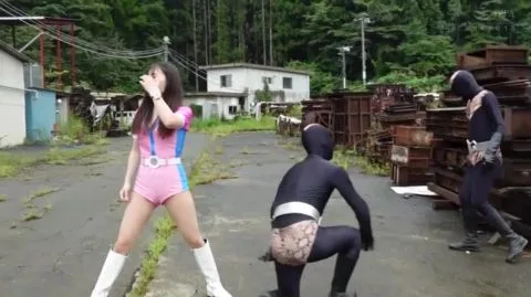 Asian Superheroines in Cosplay Fight Scene