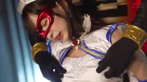 Asian Models in White Dress and Red Mask