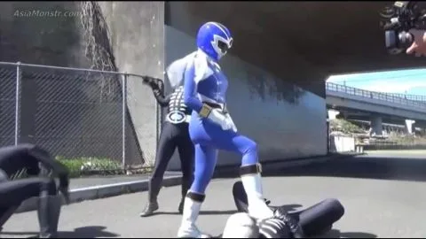 Asian Women in Blue Costumes Outdoor Encounter