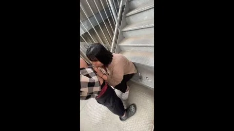 POV Fellatio on Staircase with Tattoos