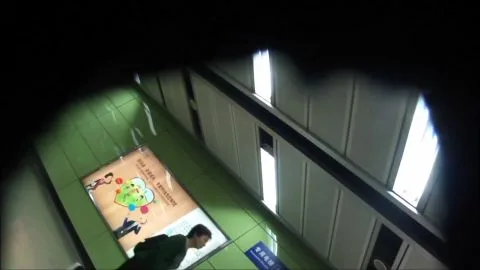 Asian Girls in Public Restroom