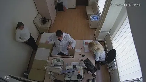 Office Exam with Blonde and Doctors