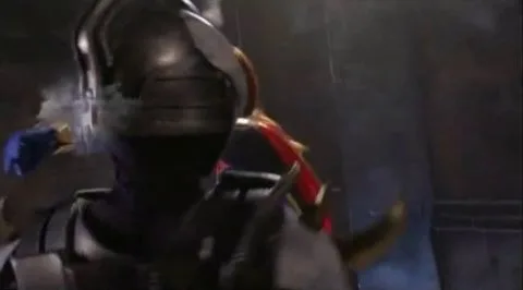 Asian Superheroine in Costume with Red Mask