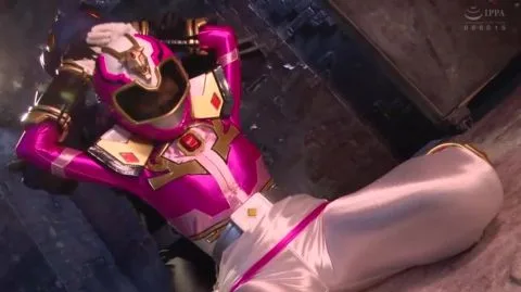 Asian Girl in Pink Armor Bondage Scene