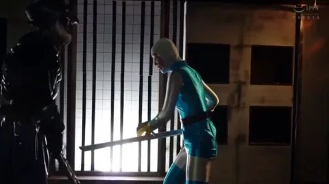 Asian sword fight and intimate moments