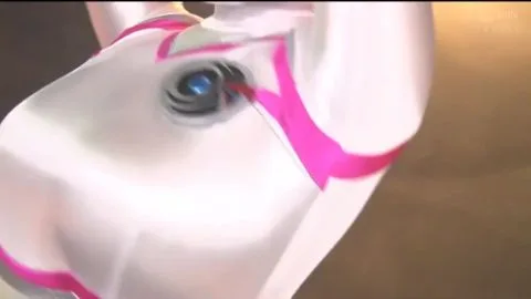 Asian Woman in Shiny Bodysuit Pleasures Herself