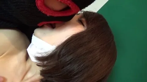 Asian Couple Wearing Face Masks Intimate Moments