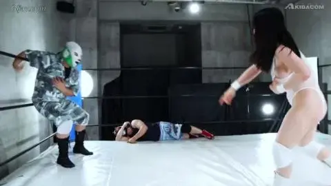 Asian Wrestlers in White Bodysuits