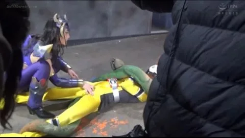 Asian Lesbians in Costumes Wrestling