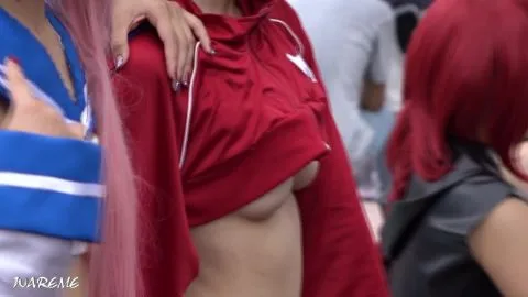 Asian Cosplay Girls Exposing Themselves Outdoors